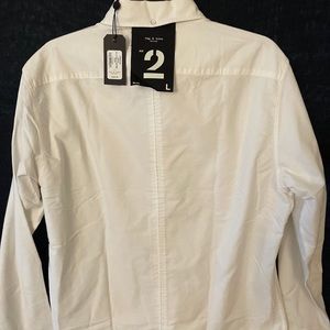 Rag & Bone men white Oxford shirt size L $225
